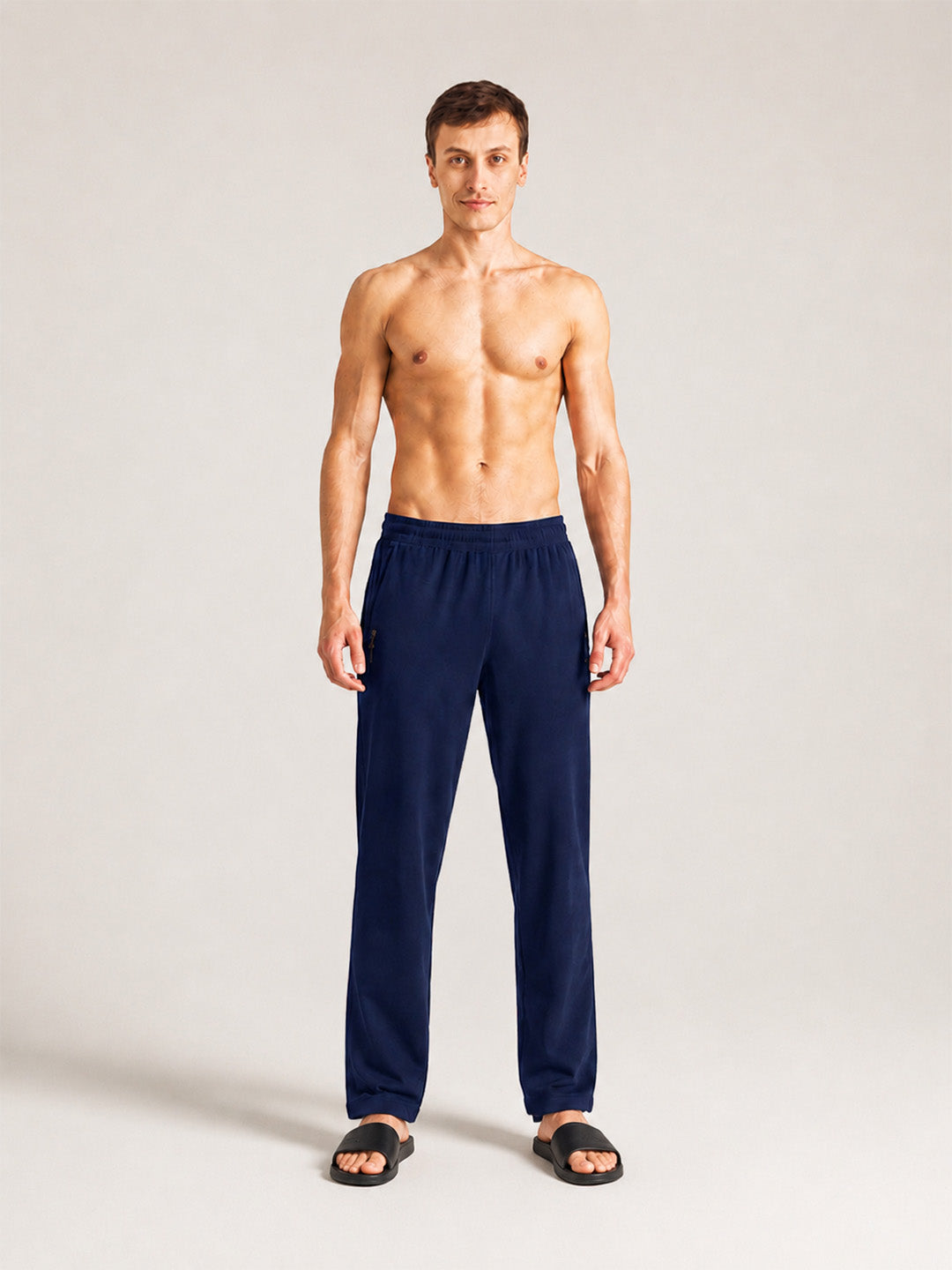 Men Solid Straight Pure Cotton Lounge Pant