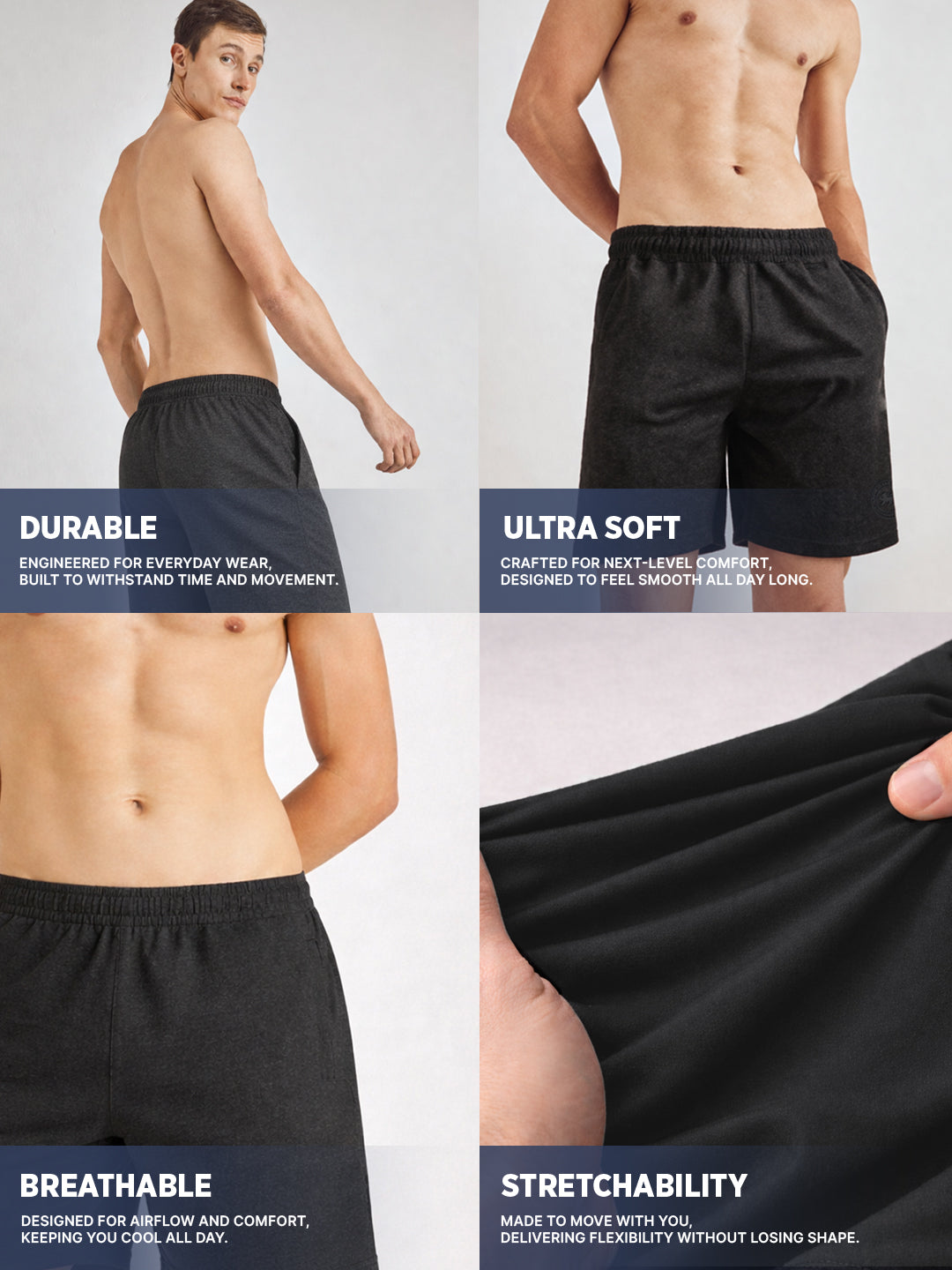 Men Mid-Rise Pure Cotton Shorts