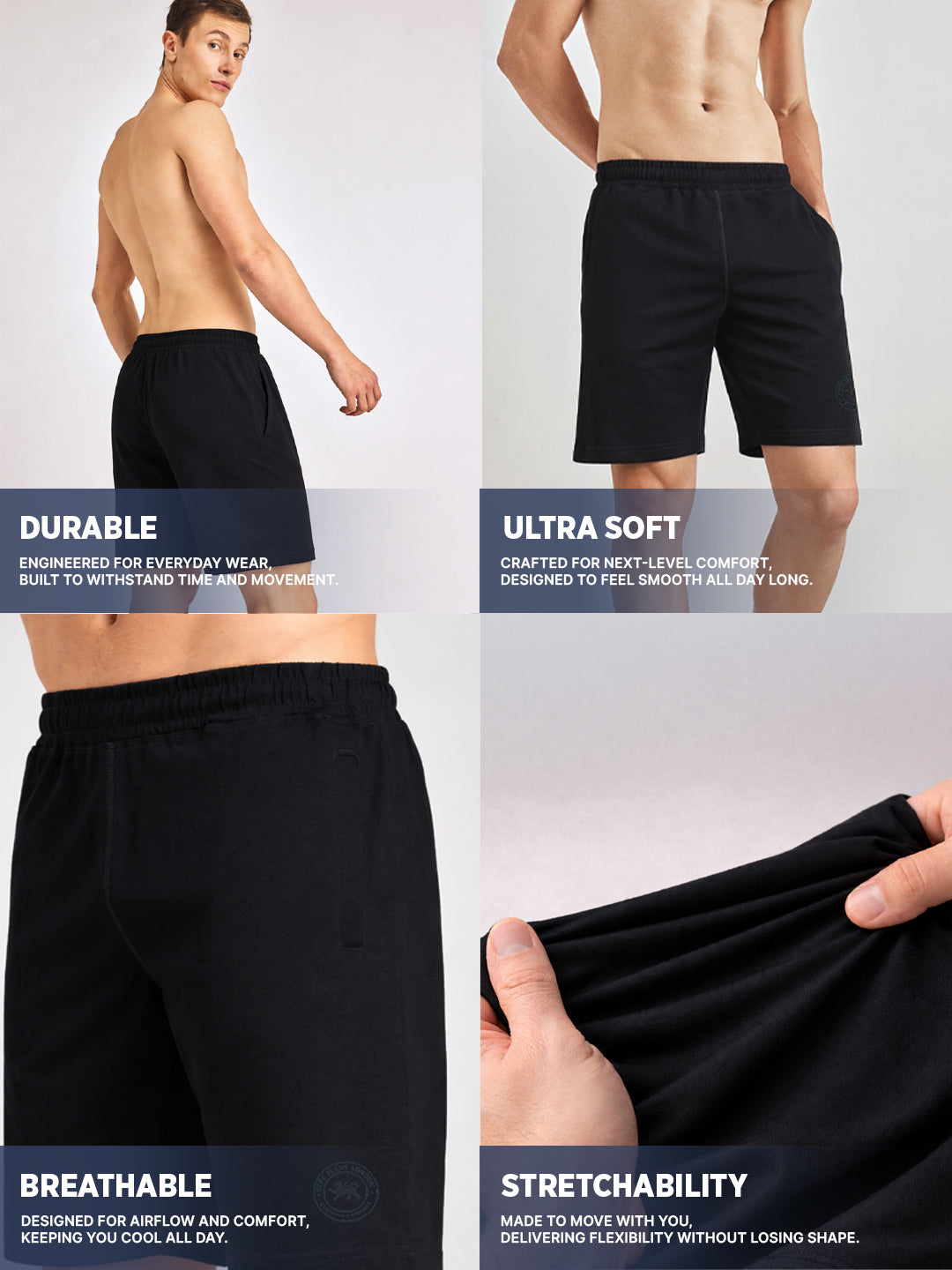 Men Mid-Rise Pure Cotton Shorts