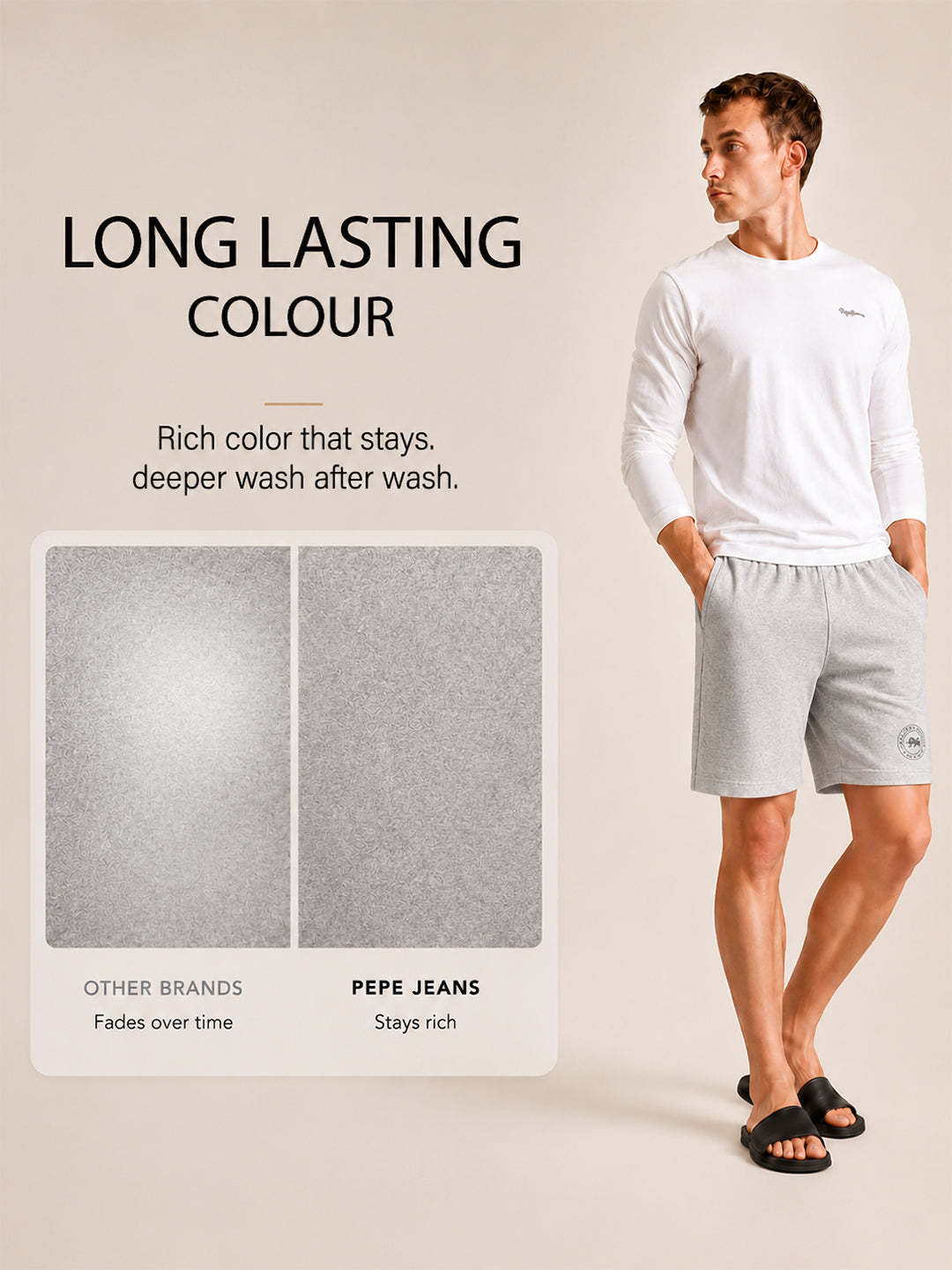 Men Mid-Rise Cotton Rich Shorts