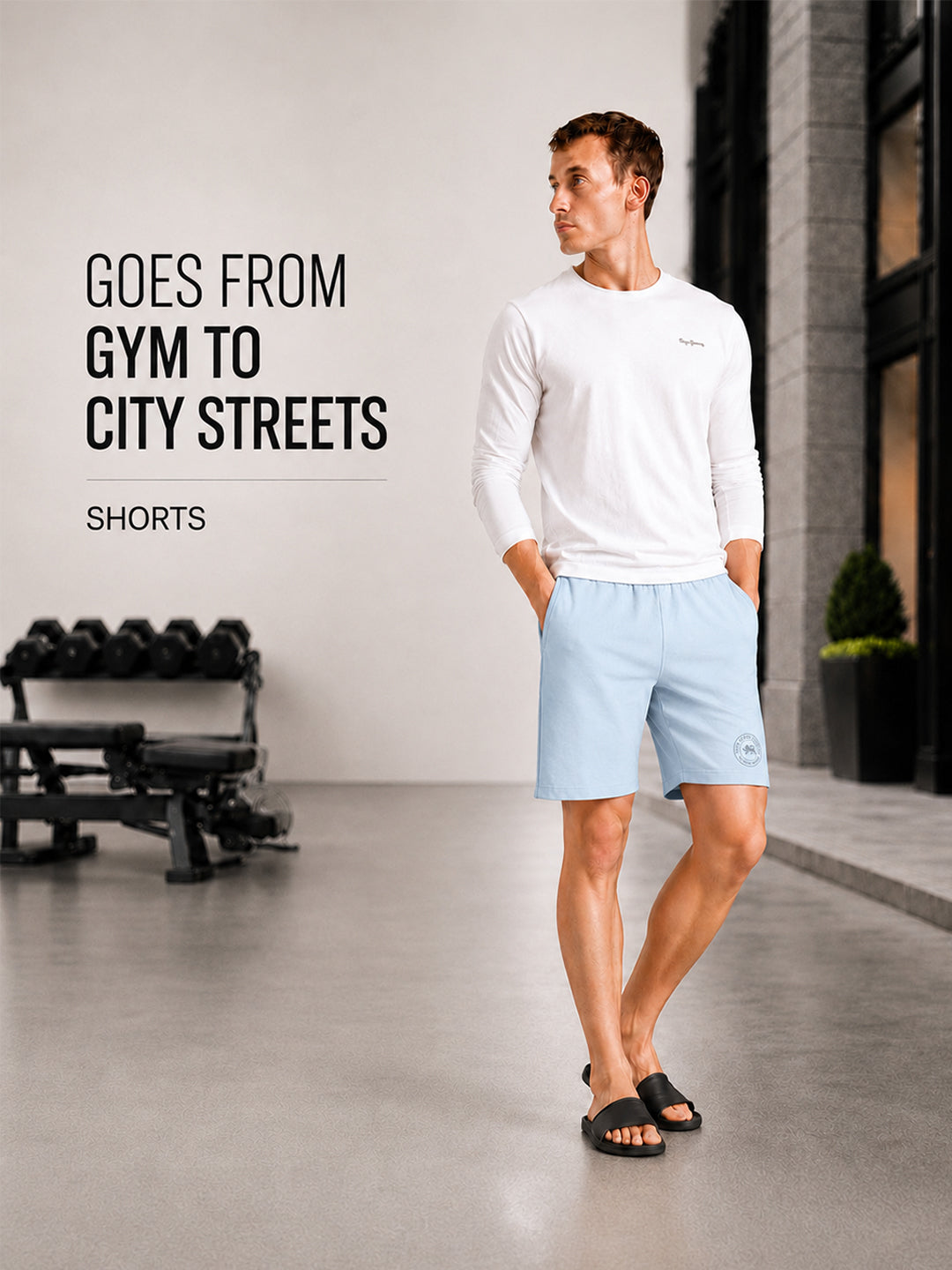 Men Mid-Rise Cotton Rich Shorts