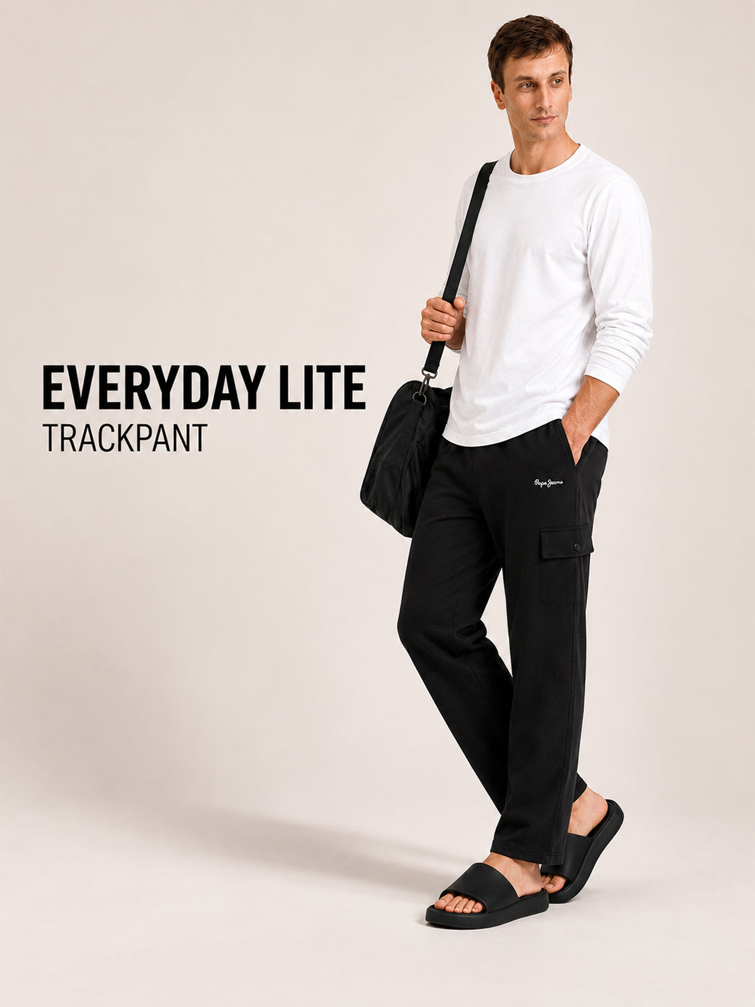 Men Black Regular Fit Solid Track Pants