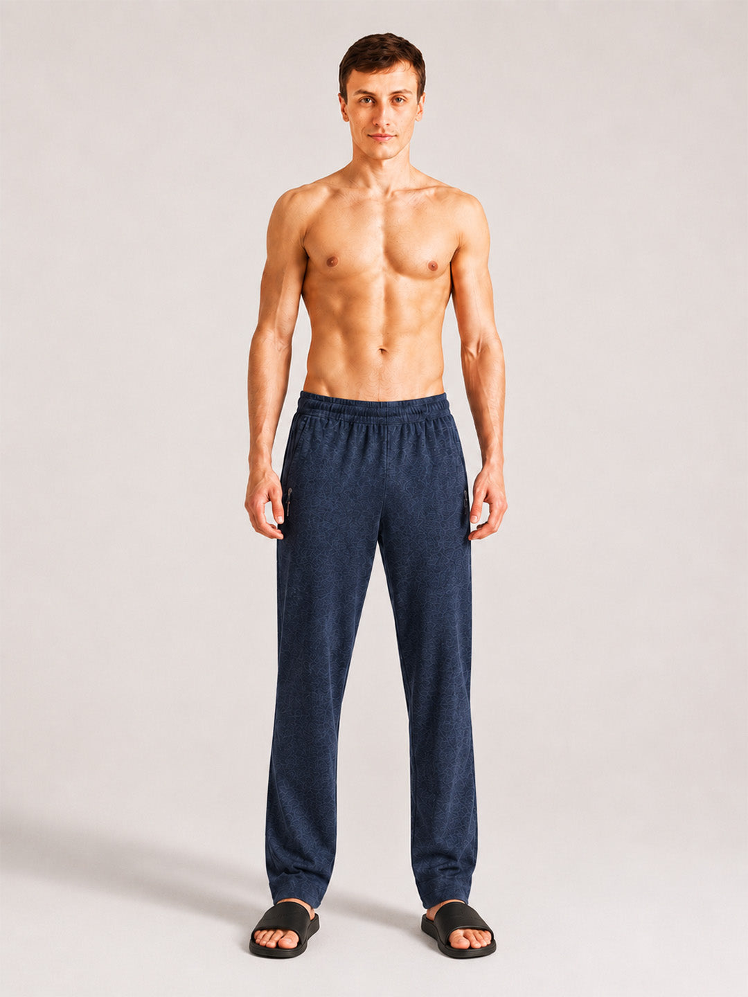 Men Solid Straight Pure Cotton Lounge Pant