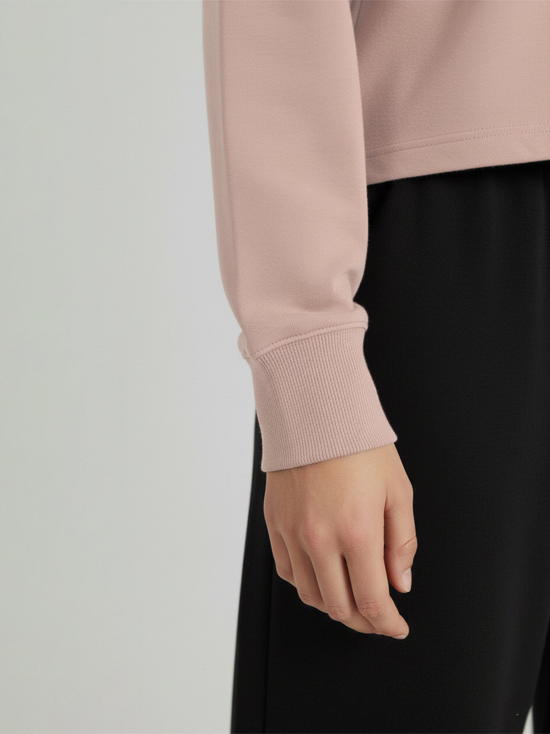 Women Solid Round Neck Pullover Oversized Sweatshirt