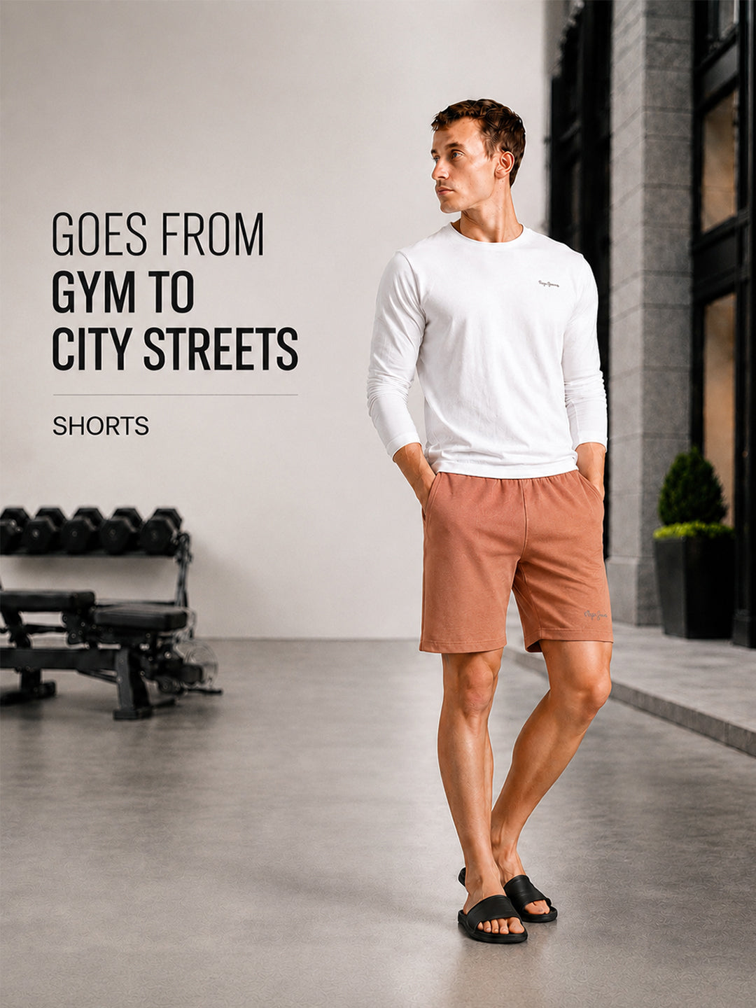 Men Mid-Rise Cotton Rich Shorts