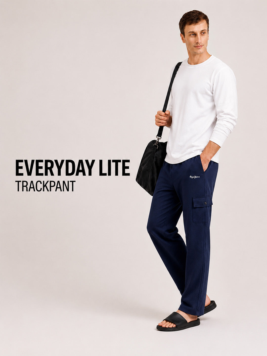 Men Navy Regular Fit Solid Track Pants