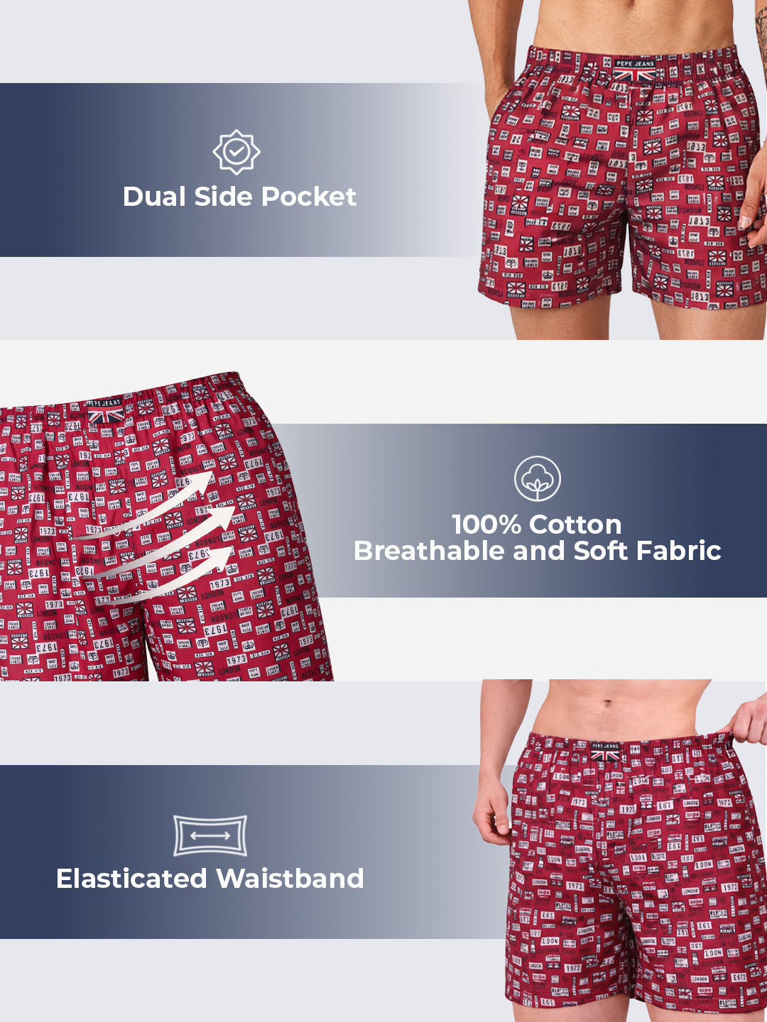 Men Printed Cotton Boxers