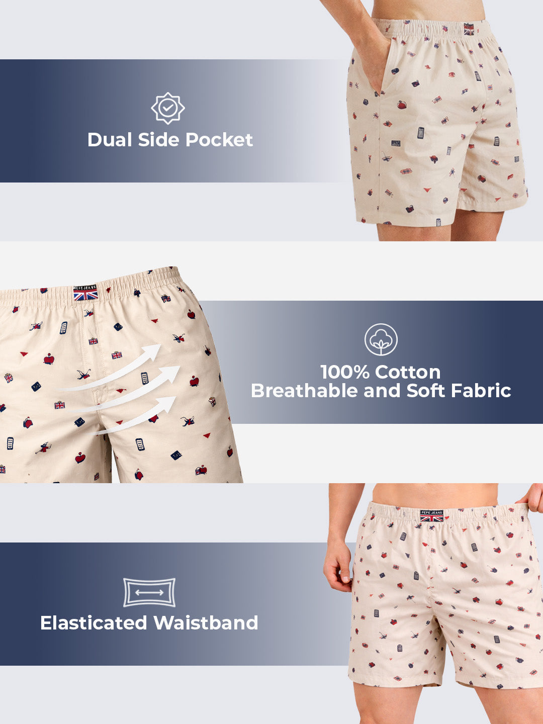 Men Printed Cotton Boxers