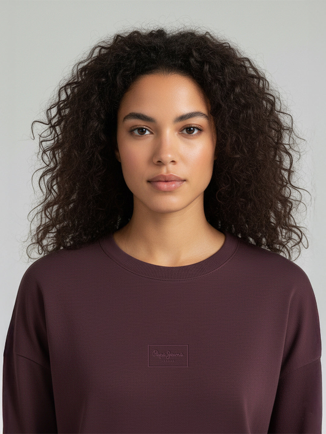Women Solid Round Neck Pullover Oversized Sweatshirt