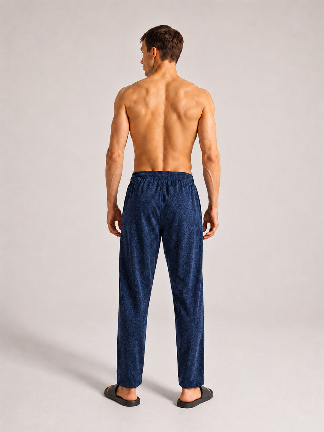 Men Solid Straight Pure Cotton Lounge Pant
