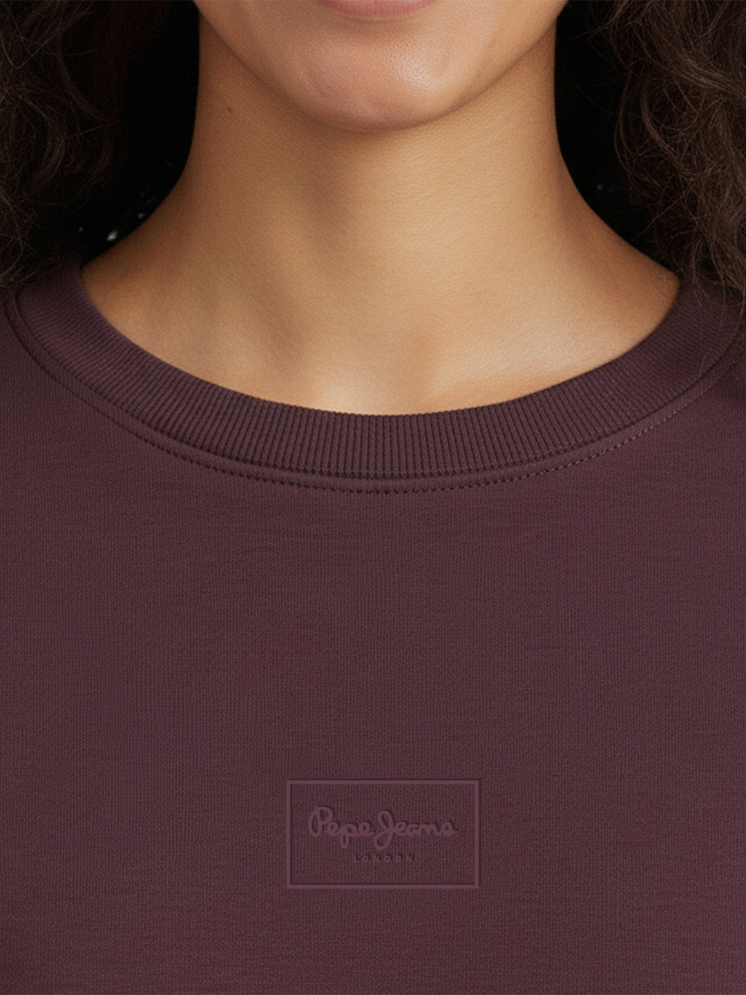 Women Solid Round Neck Pullover Oversized Sweatshirt