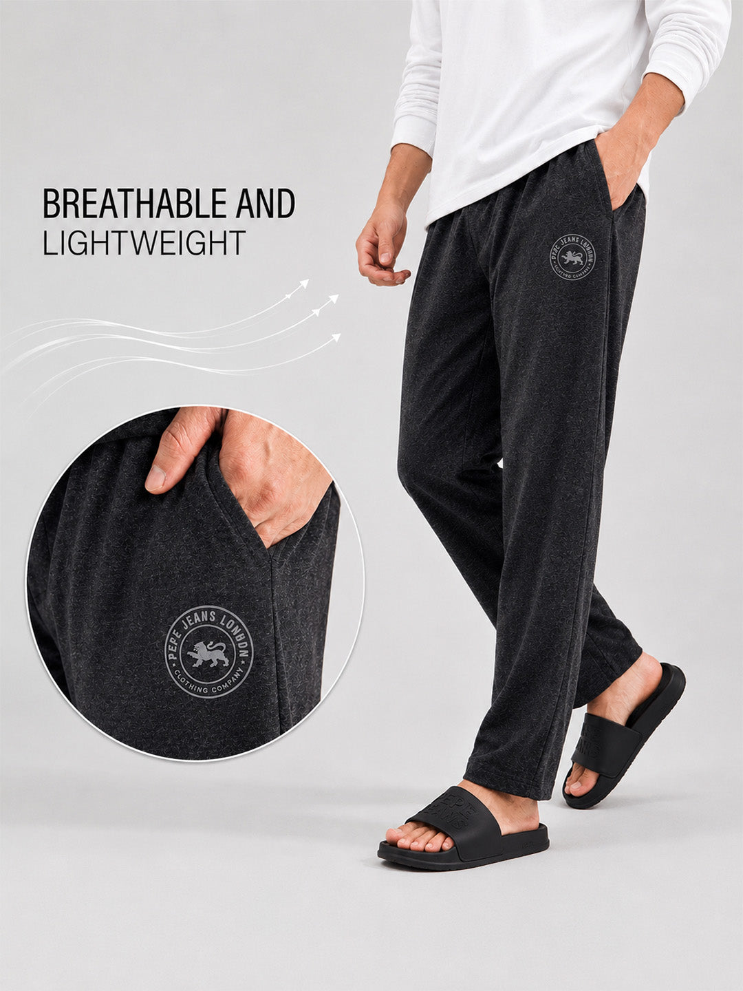 Men Solid Cotton Lounge Pants