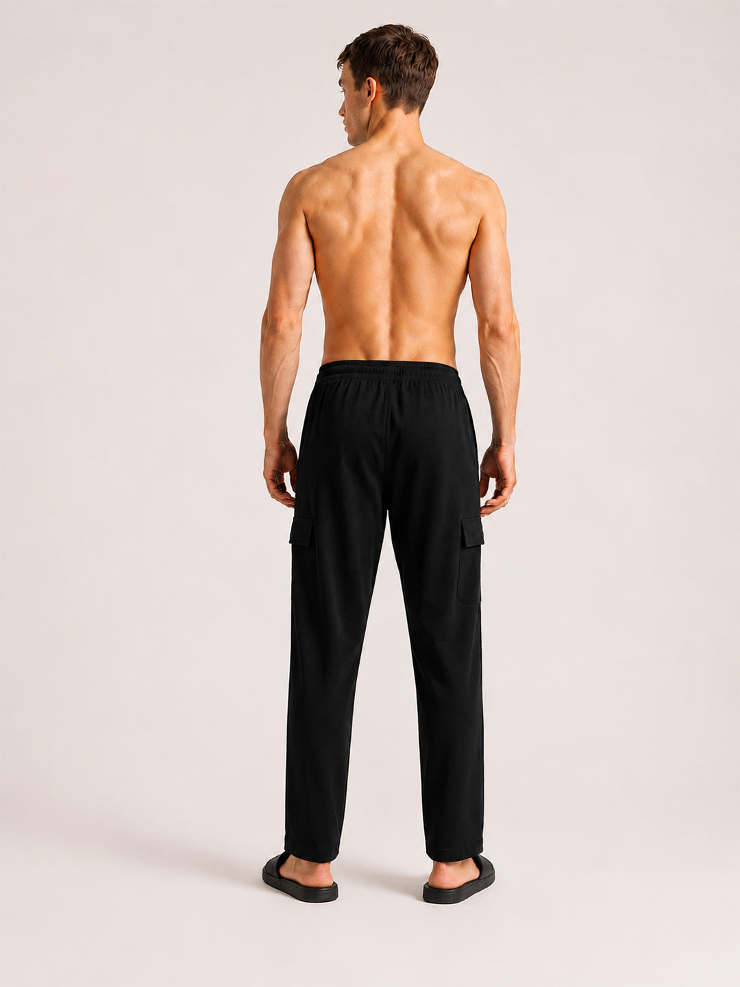 Men Black Regular Fit Solid Track Pants