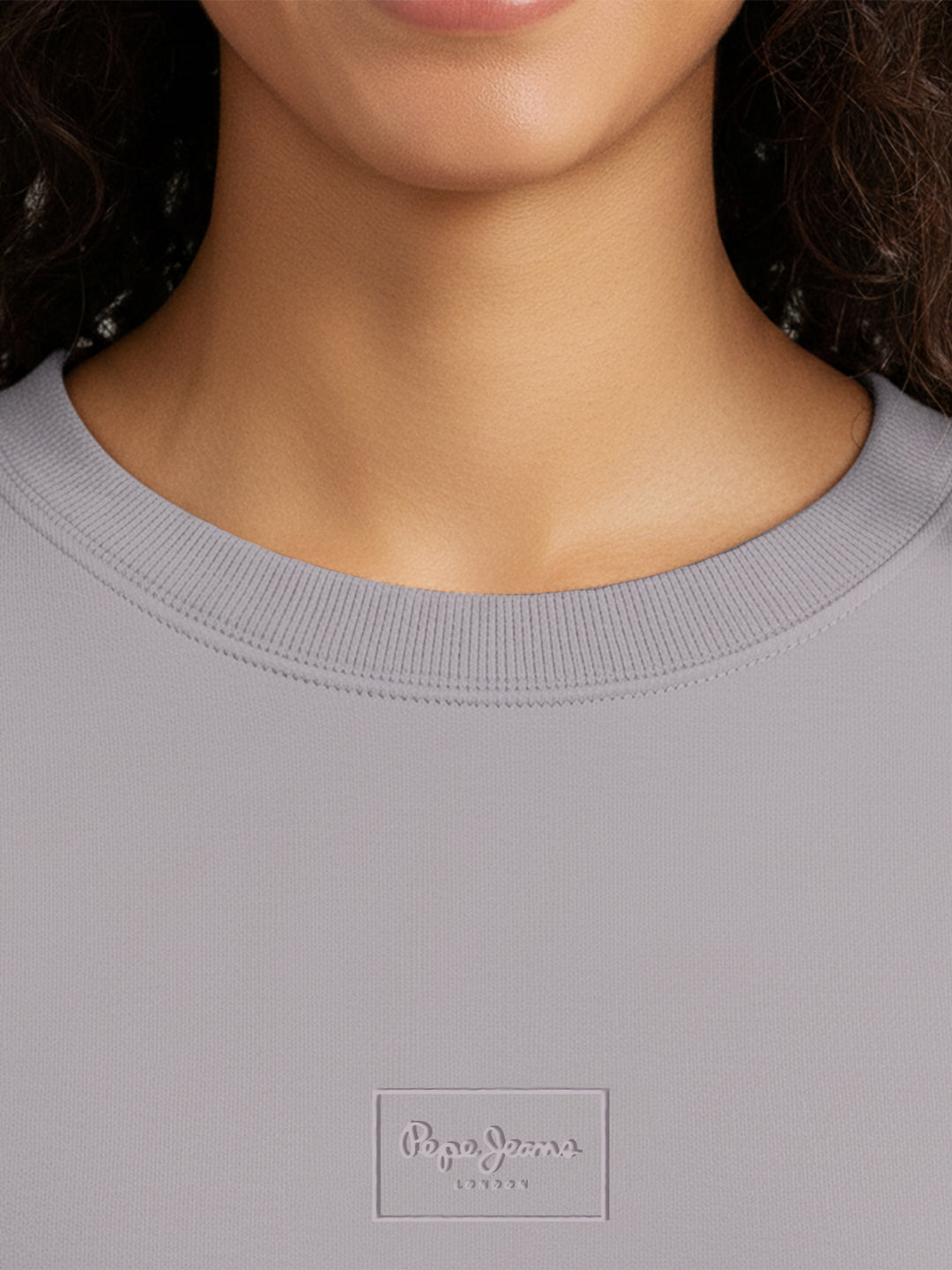 Women Solid Round Neck Pullover Oversized Sweatshirt