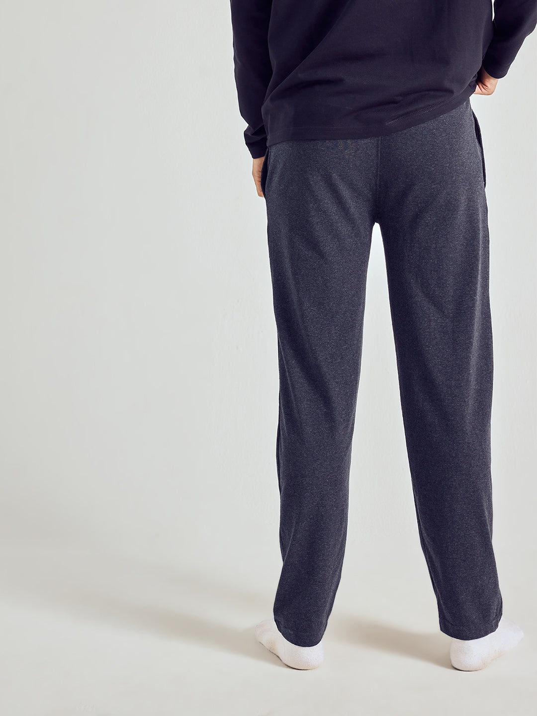 Men Solid Straight Pure Cotton Lounge Pant