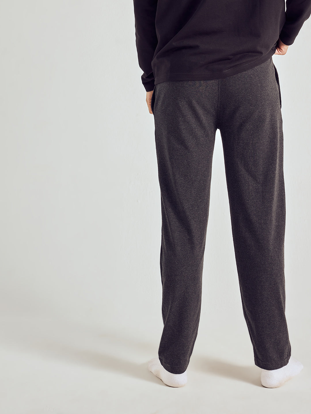 Men Solid Straight Pure Cotton Lounge Pant