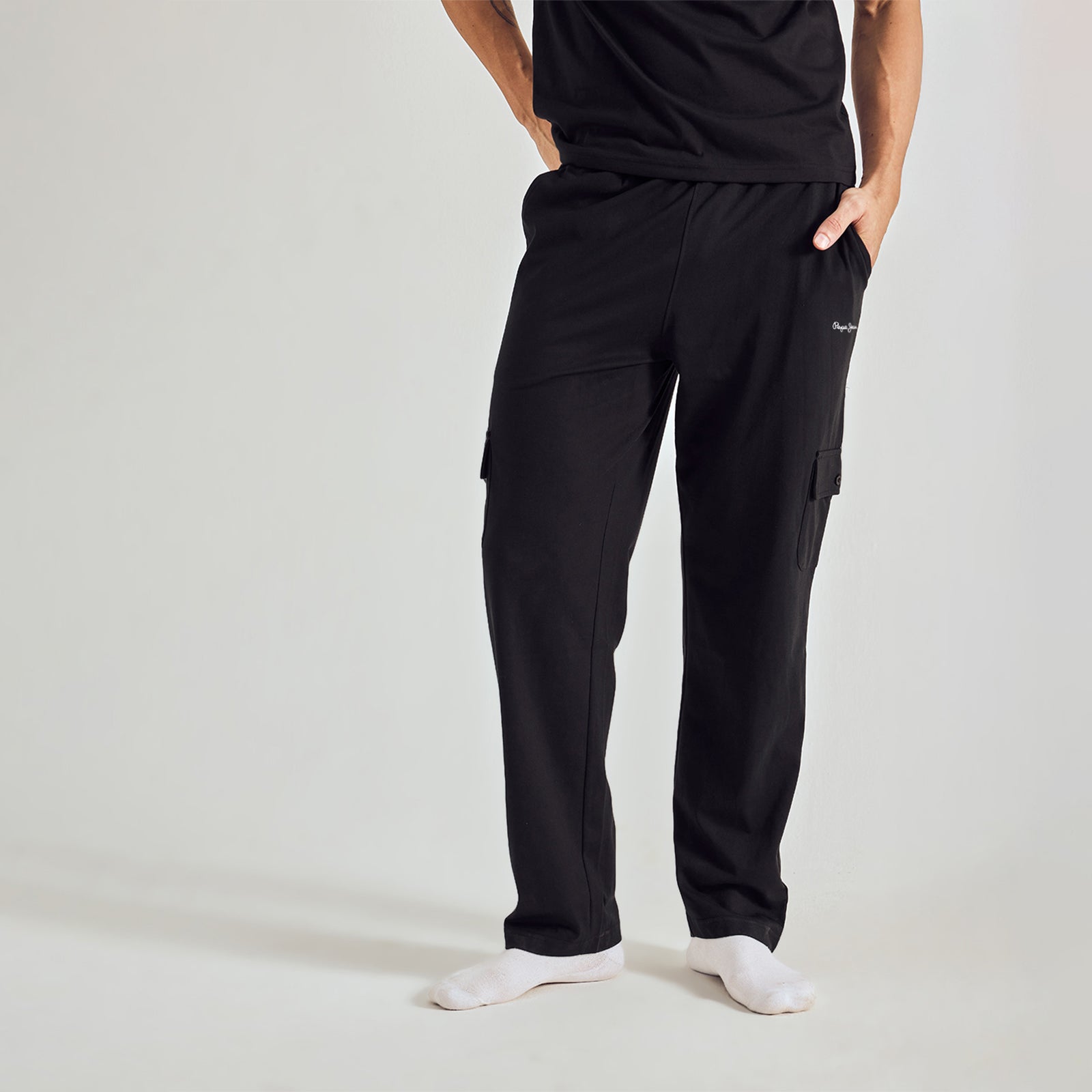 Men Black Regular Fit Solid Track Pants