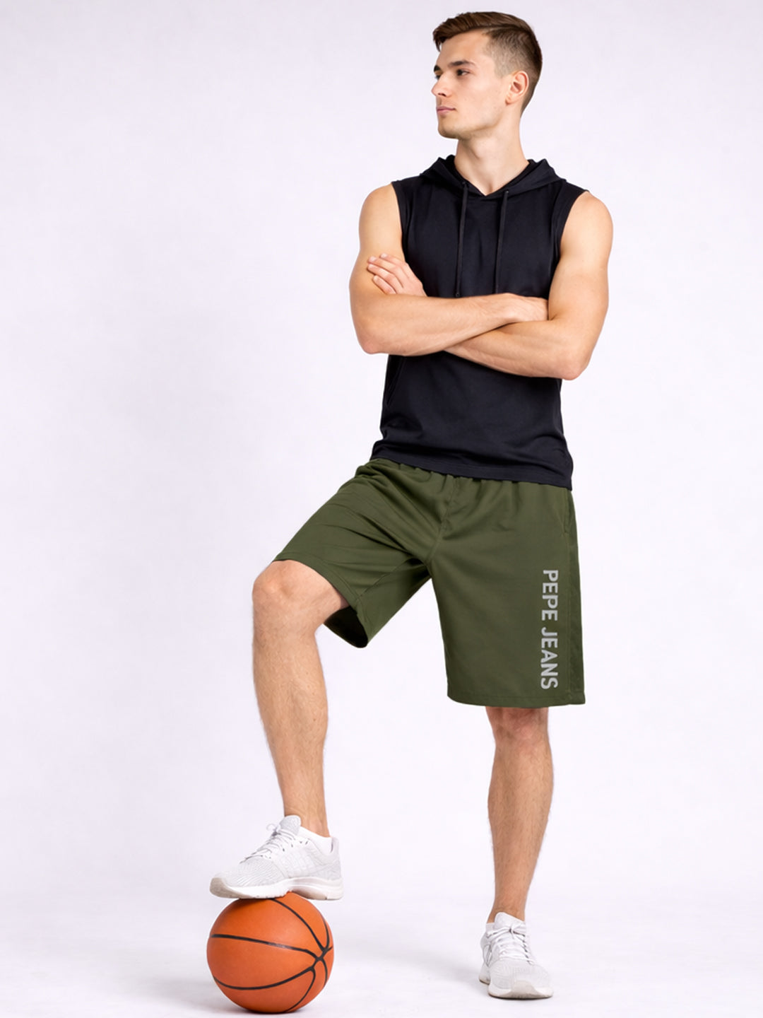 Men Typography Sports Shorts