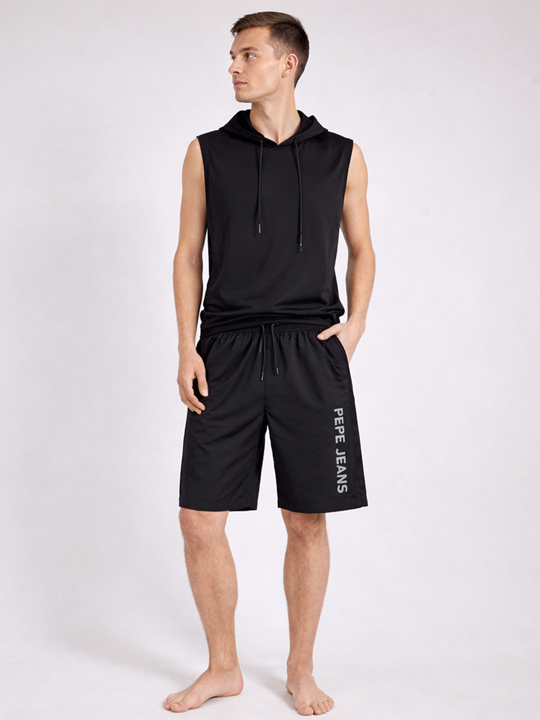 Men Typography Sports Shorts