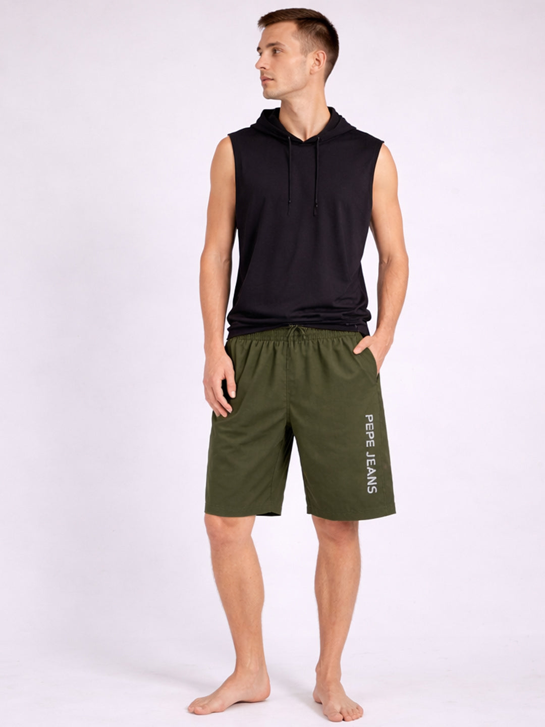 Men Typography Sports Shorts