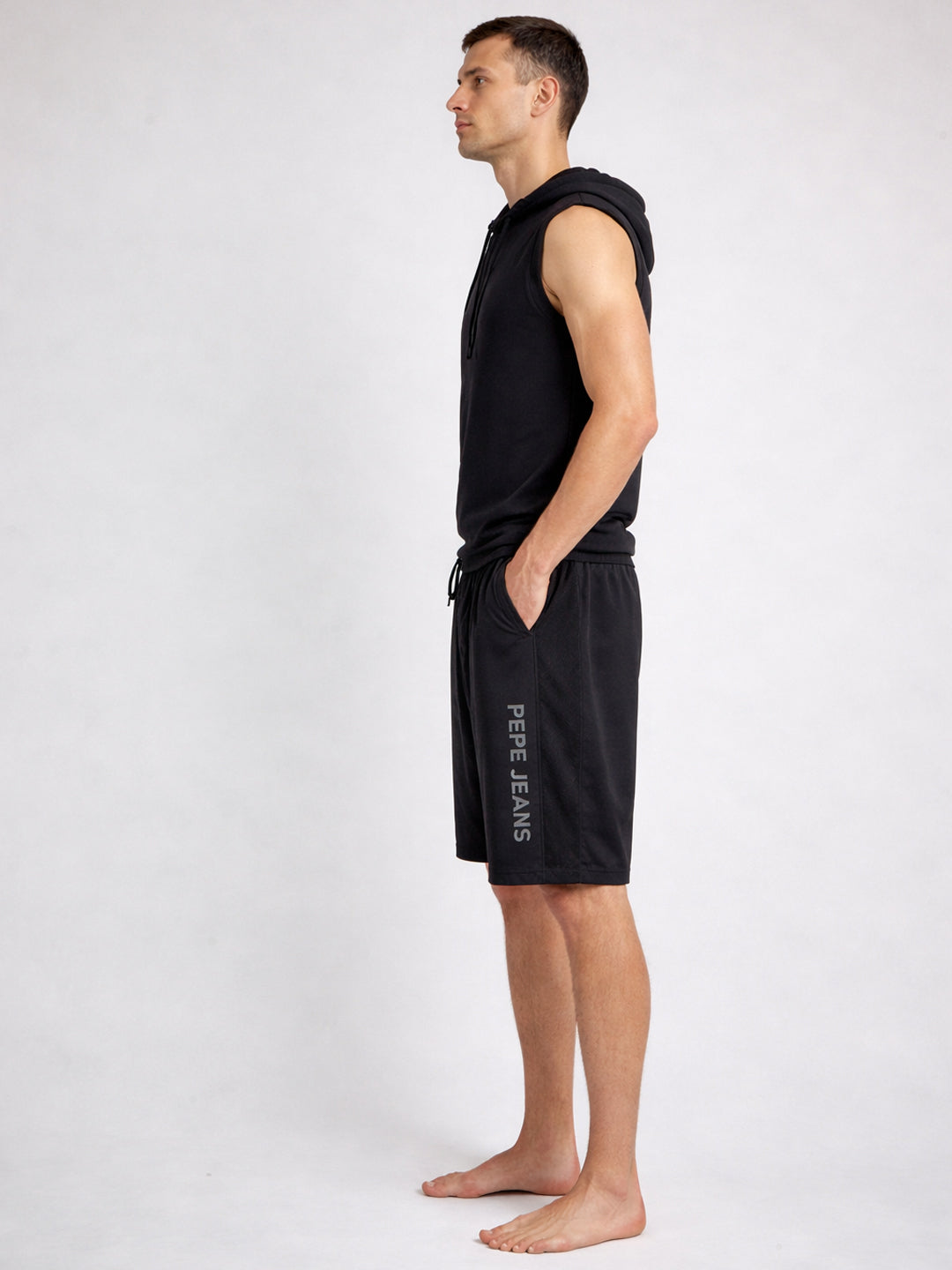 Men Typography Sports Shorts