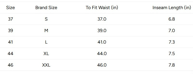 Size chart