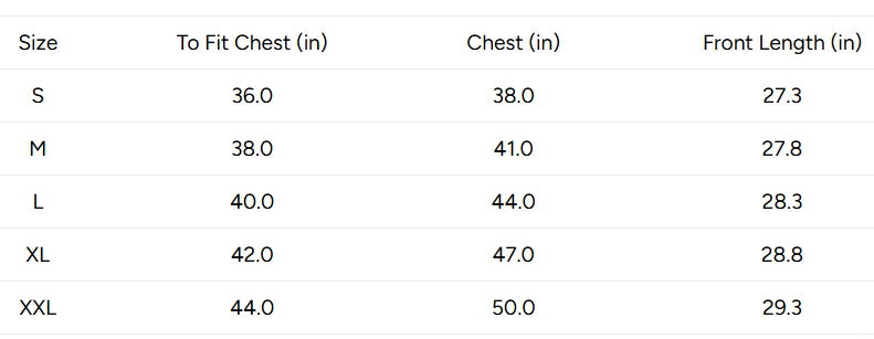 Size chart