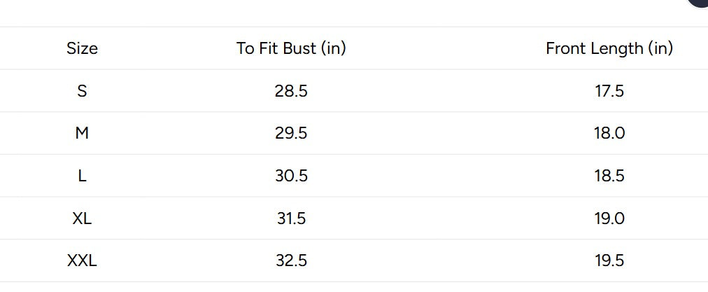 Size chart