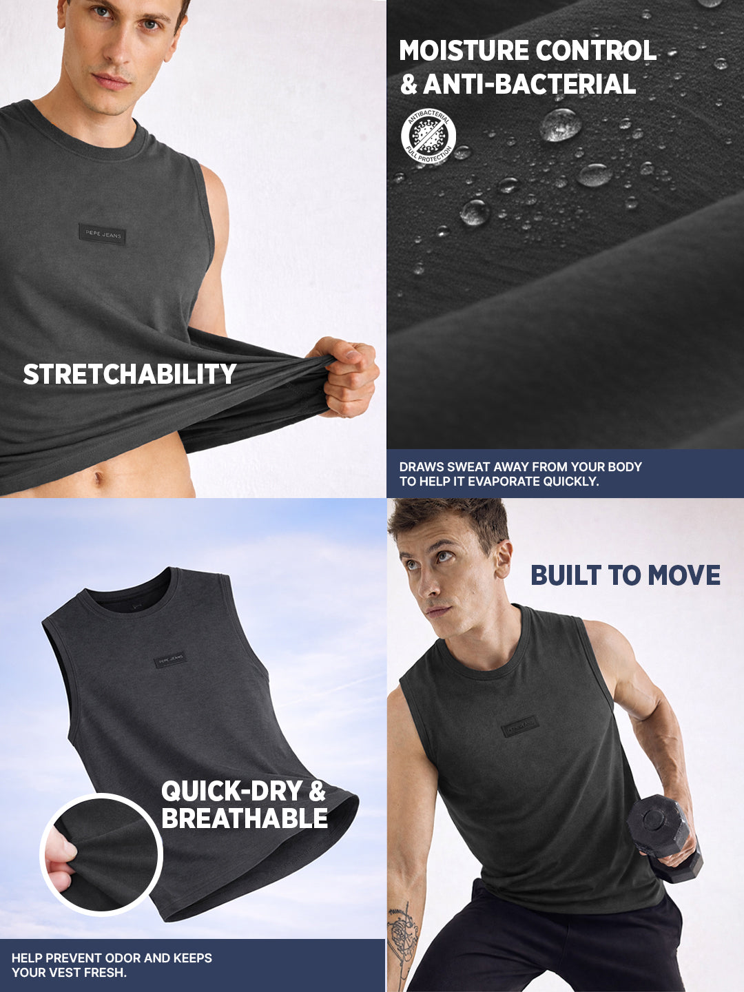 Men Cotton Sleeveless Gym Vest