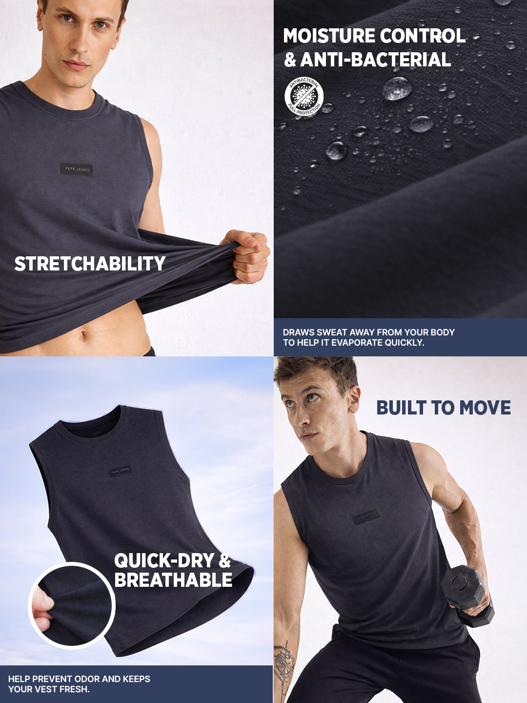 Men Cotton Sleeveless Gym Vest